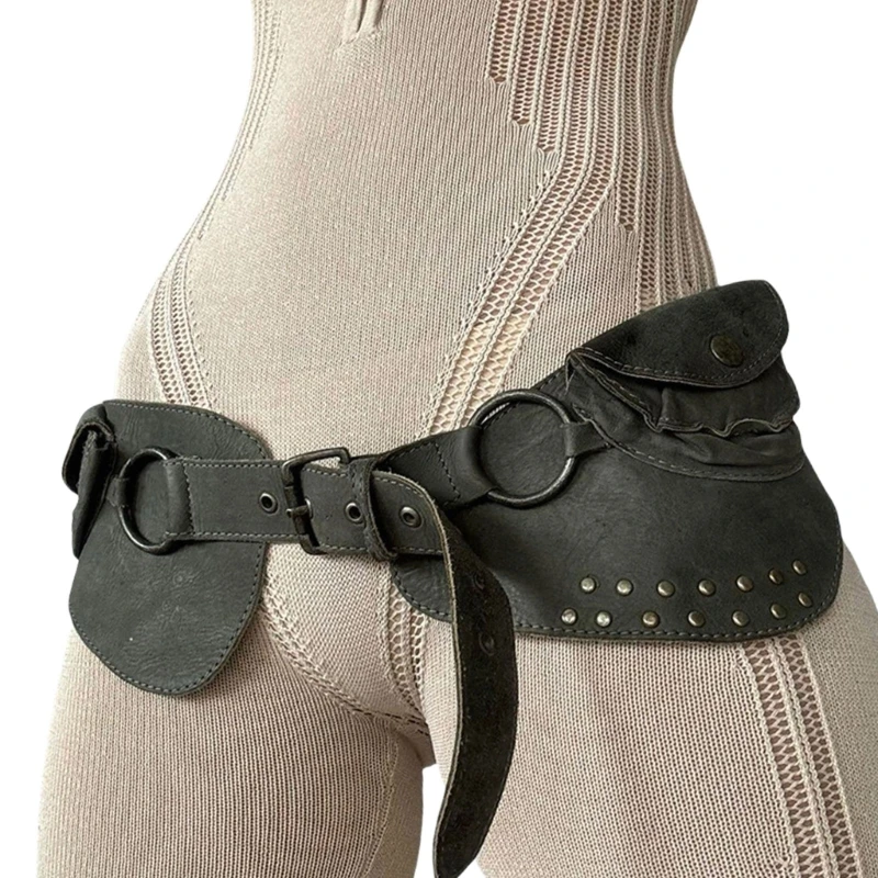 Popular Rivet Studded Belt Vintage Waist Cincher Fashion Waistband for Female