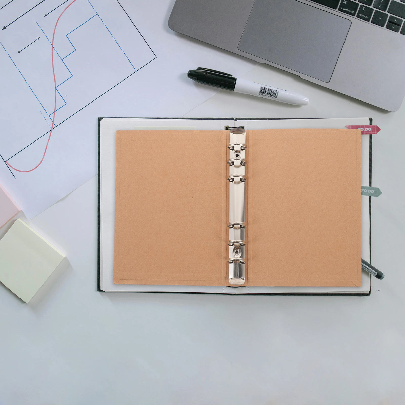 A6 Notebook Shell Kraft Paper Binder Cover Sturdy Anti-Slip for Planner Journal Business Notes Study Scrapbook Organizer