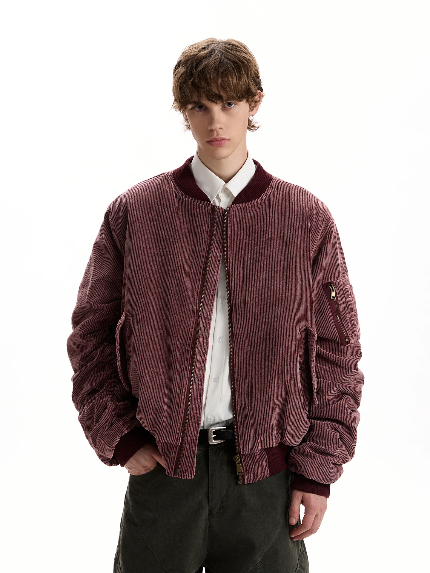 

Винтажное вельветовое бейсбольное пальто PUEE Thiened Jaet ort Boxy Sle, молодежное хлопковое пальто в стиле ретро с застежкой-молнией