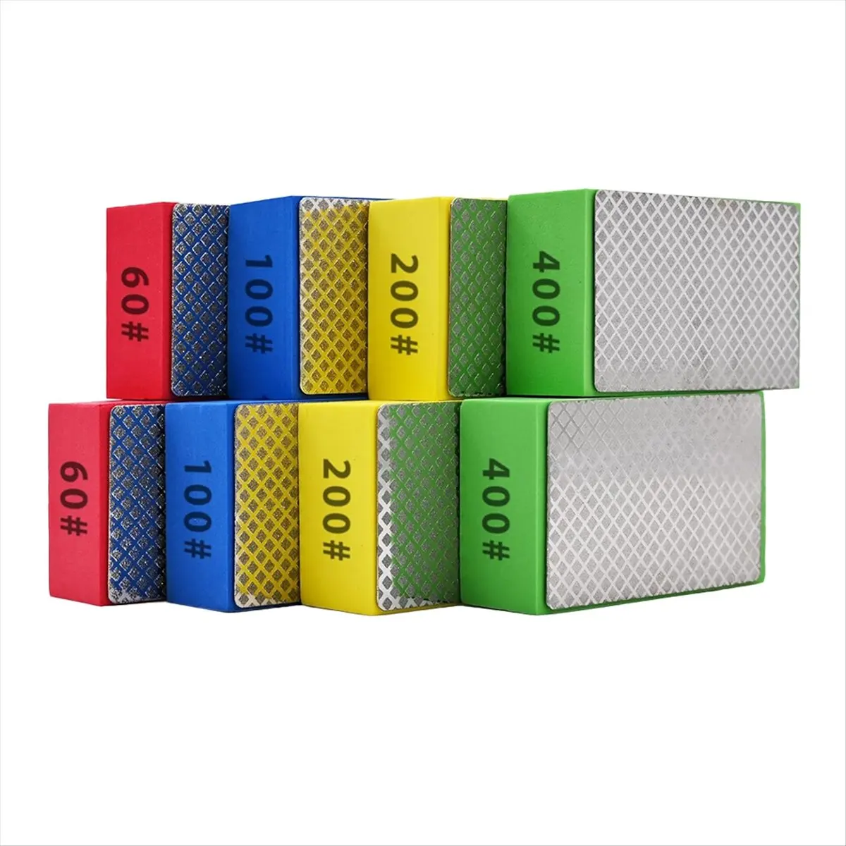COFA 8pcs Hand Polishing Pads for Ceramic Tile Glass Grinding,Sanding Blocks Polishing 60,100,200,400