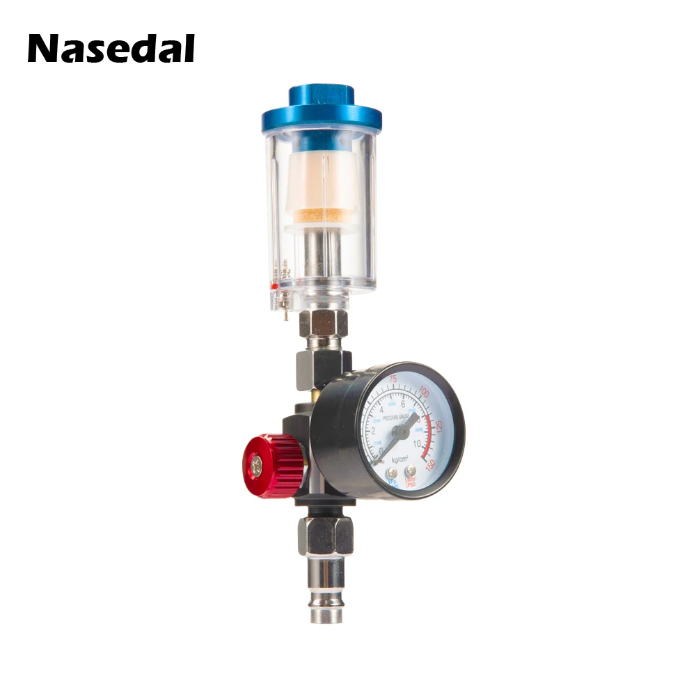 Spray Gun Air Regulator Gauge In-line Oil Water Trap Filter Separator EU Adapter Pneumatic Tools For Airbrush