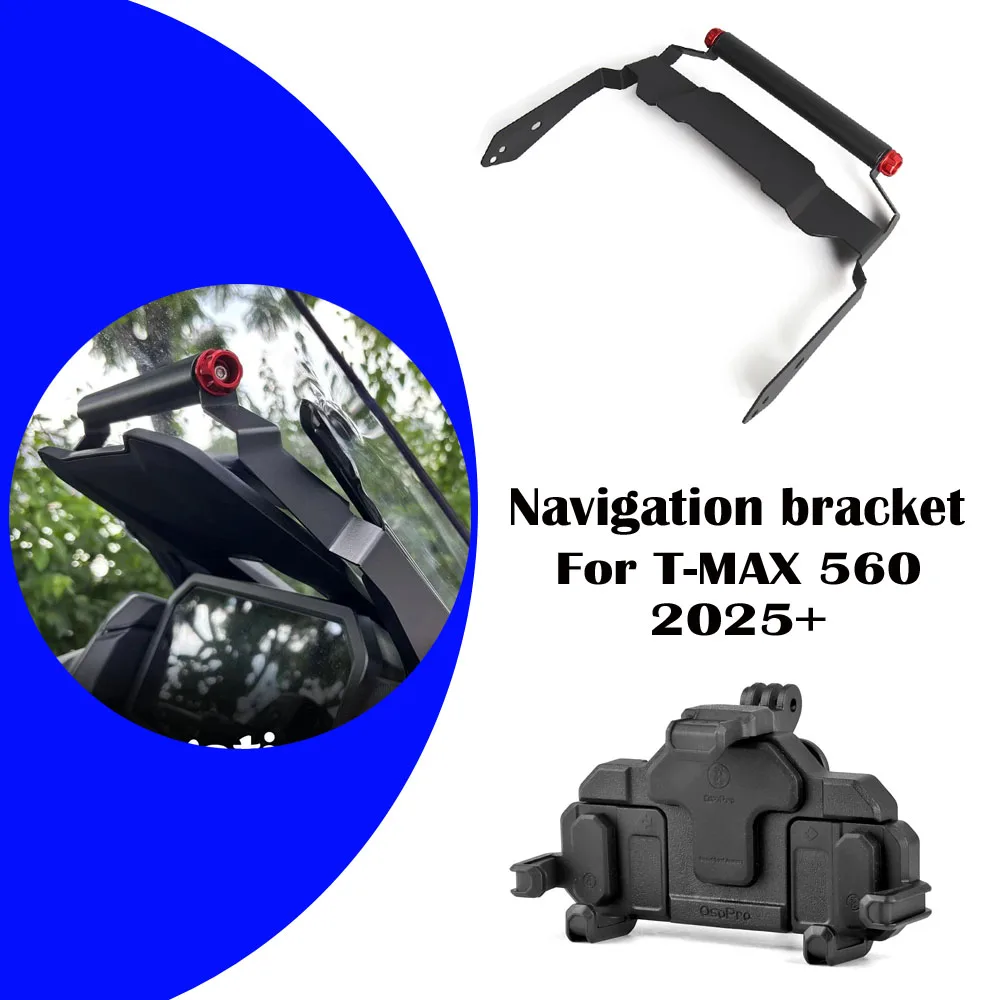 

For YAMAHA TMAX 560 TMAX560 T-MAX560 2025 Motorcycle Accessories Mobile Phone Holder Stand GPS Navigation Plate Bracket 22MM Rod