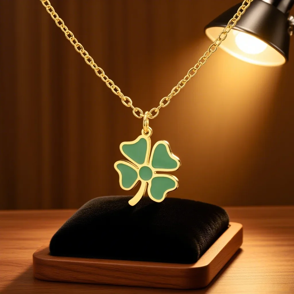 Dreamtimes Lucky Pendant Chain Colorful Four Leaf Clover Necklace for Faith Hope Love and Luck St. Patrick's Day Jewelry Gifts