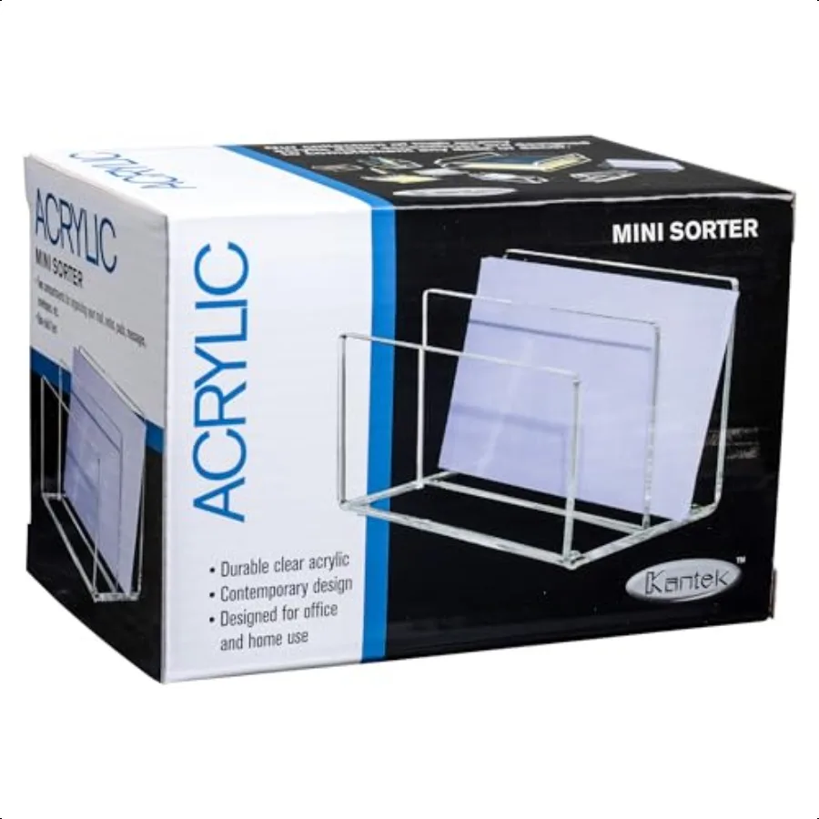 Акриловый мини-сортировщик Kantek шириной 6 дюймов x глубиной 3,8 дюйма x 3,9 дюйма, прозрачный AD50
