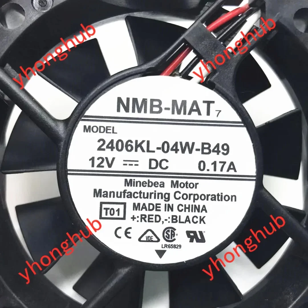 

NMB-MAT 2406KL-04W-B49 T01 DC 12 В 0,17 А 60x60x15 мм 3-проводной охлаждающий вентилятор для сервера
