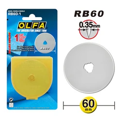 Olfa RB60-1 Blade Rotary Blades 60mm Replacement  Circular Knife Cutter Tool Fits RTY-3/G, RTY-3/DX, RTY-3NS