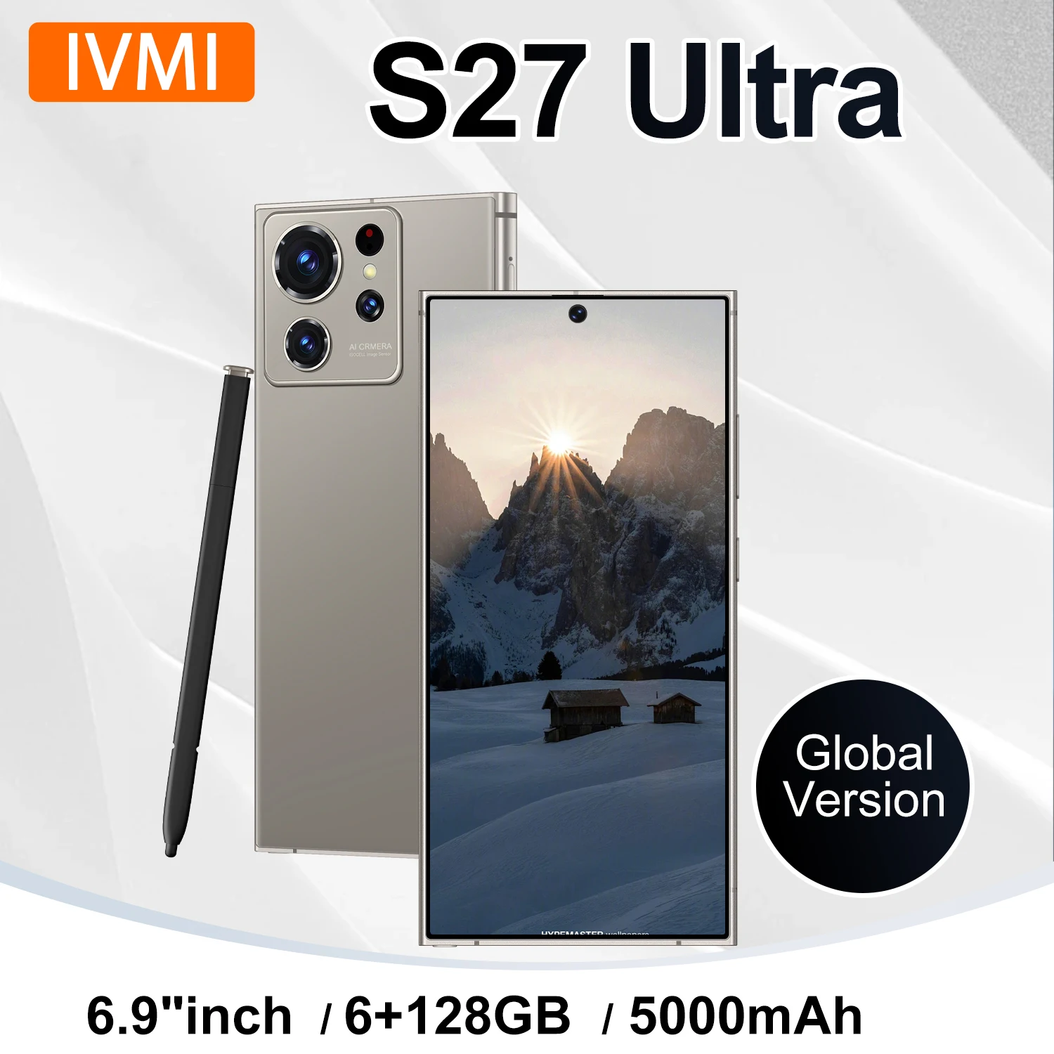 IVMI Global Version S27 Ultra Cheap Smartphone 6GB+128GB 6.9