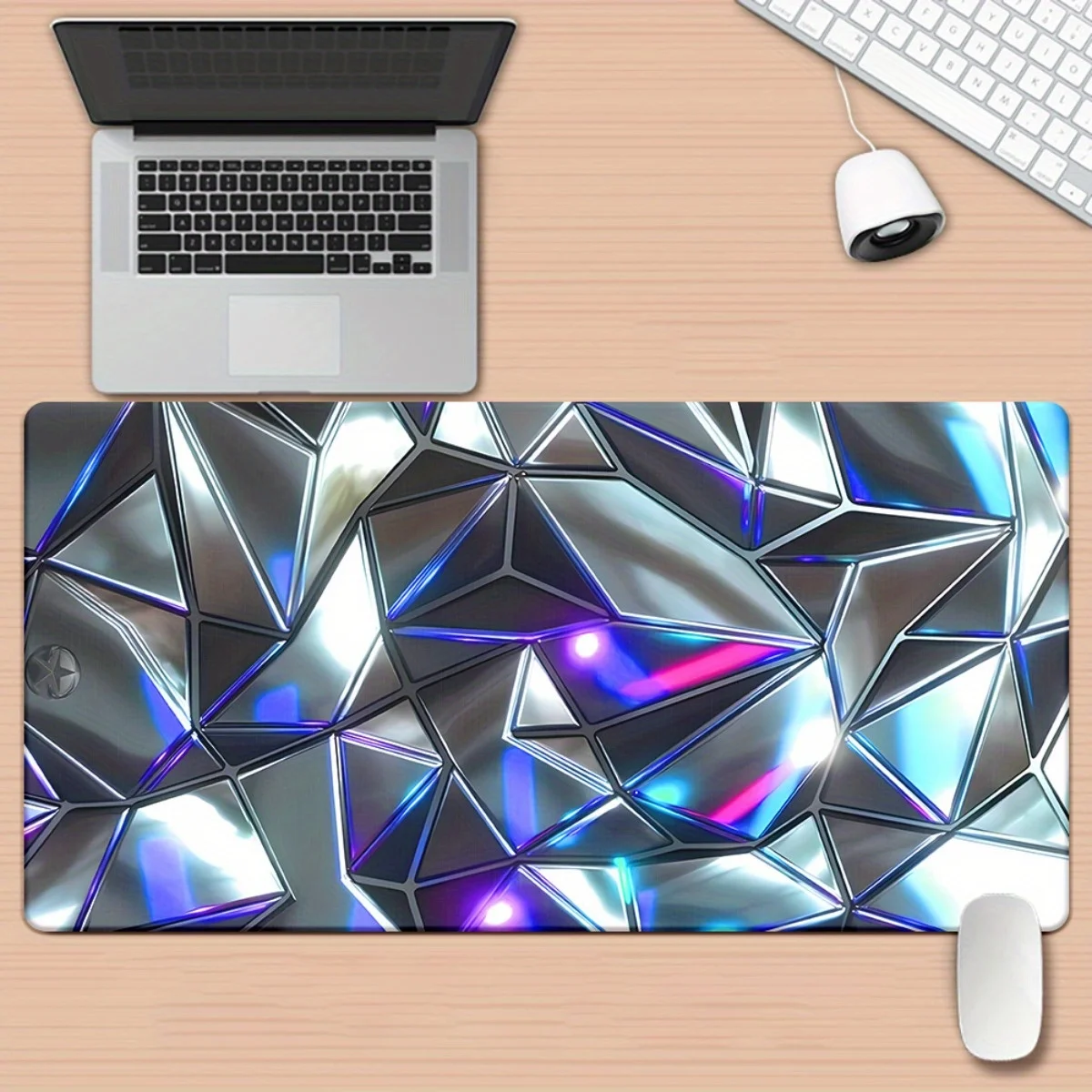Brand Metal Silvery Pattern HD Printed Desk Pad XXL Multi Functional Keyboard Gaming Mouse Mat Office Computer PC Gamer
