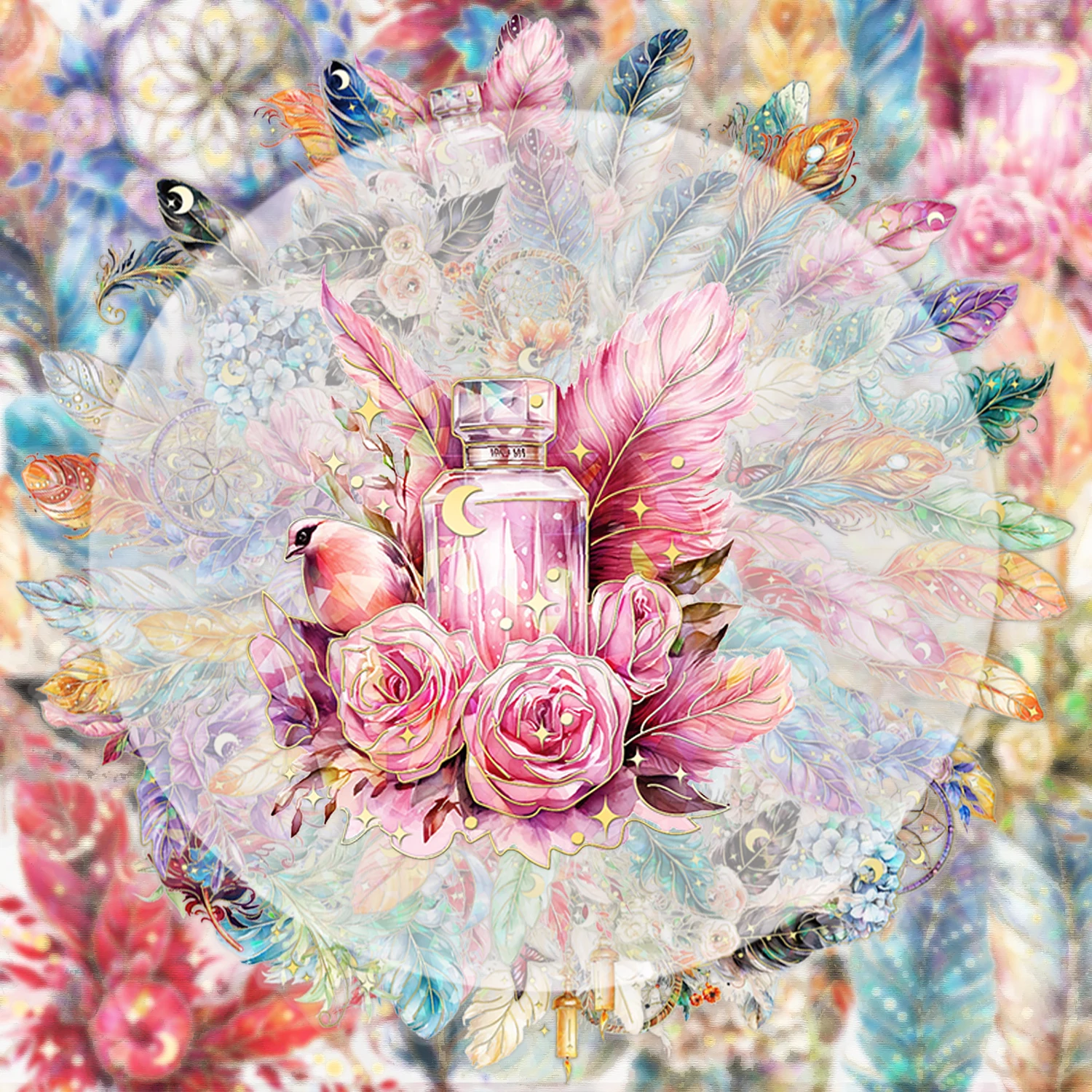 

30 лазерных перьевых наклеек, яркие наклейки, подходящие для бутылок с водой, ноутбуков, мобильных телефонов, чемоданов, скейтбордов, гитар, украшений для вечеринок