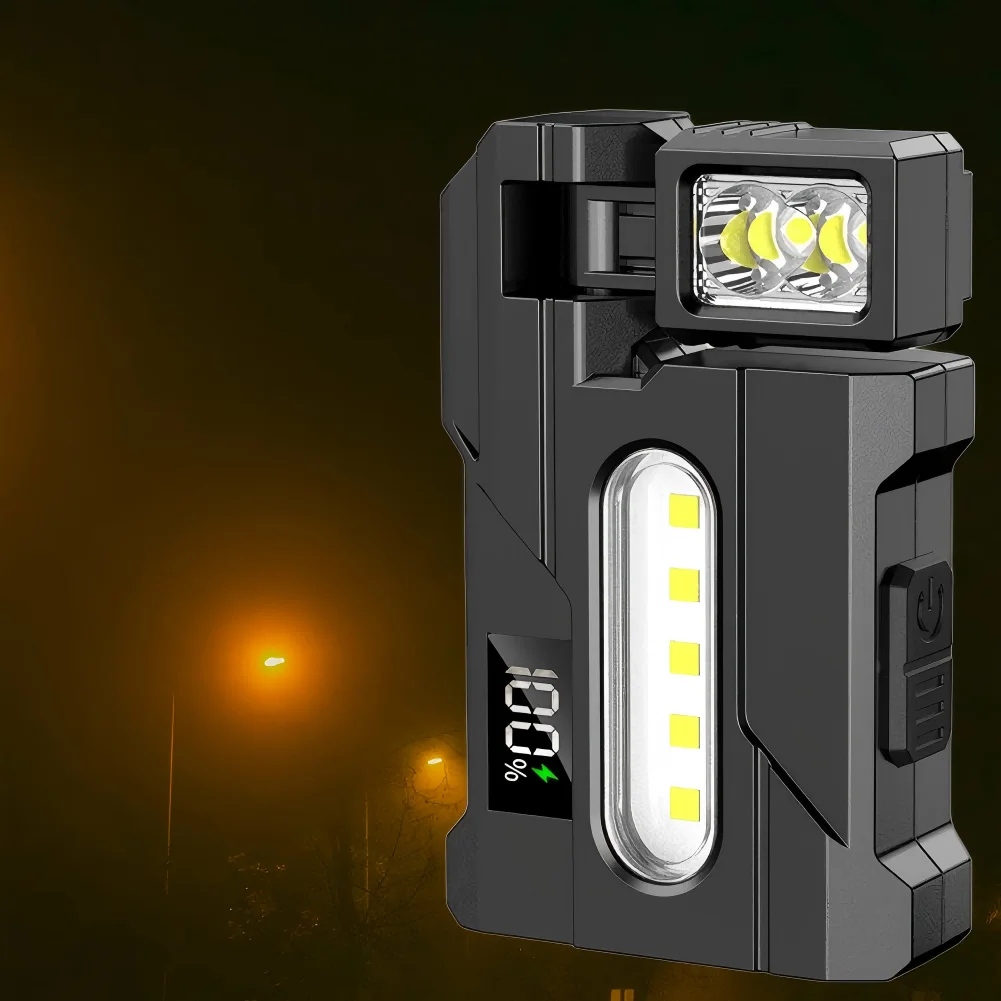 الراقية مصباح يدوي قابل لإعادة الشحن 1200 لومينز المغناطيسي متعدد الزوايا الدورية المحمولة مصباح يدوي صغير المحمولة جيب مشاعل