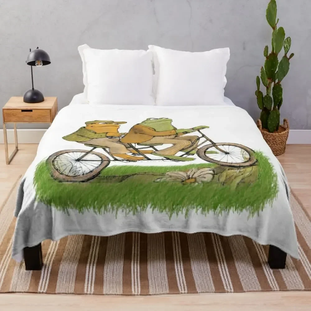 

frog and toad on the bike Throw Blanket Baby Heavy Tourist Bed Fashionable Blankets