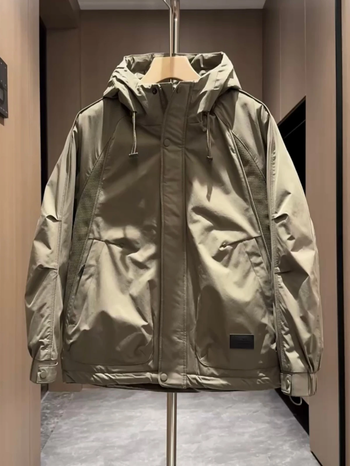 

Осень-зима, мужская куртка с капюшоном, хлопок, полиэстер, наполнитель, уличная теплая повседневная одежда, длинная застежка-молния, цвет