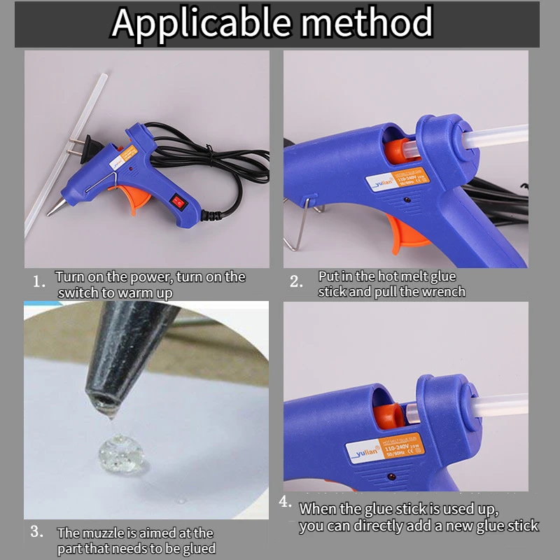 Hot Melt Glue Gun with 7mm Glue Sticks Mini Industrial Guns Heat Temperature Thermo Electric Repair Tool Heat Gun Hot Glue Stick