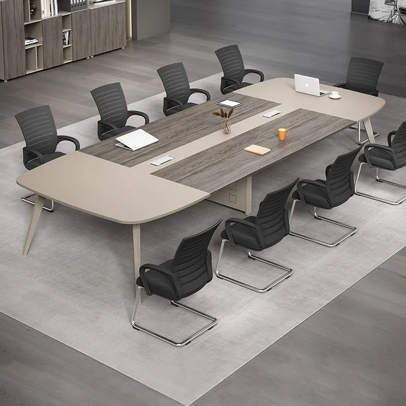 Combinación de mesa y silla para reuniones, negociación, mesa larga moderna y sencilla, banco de trabajo, muebles de oficina