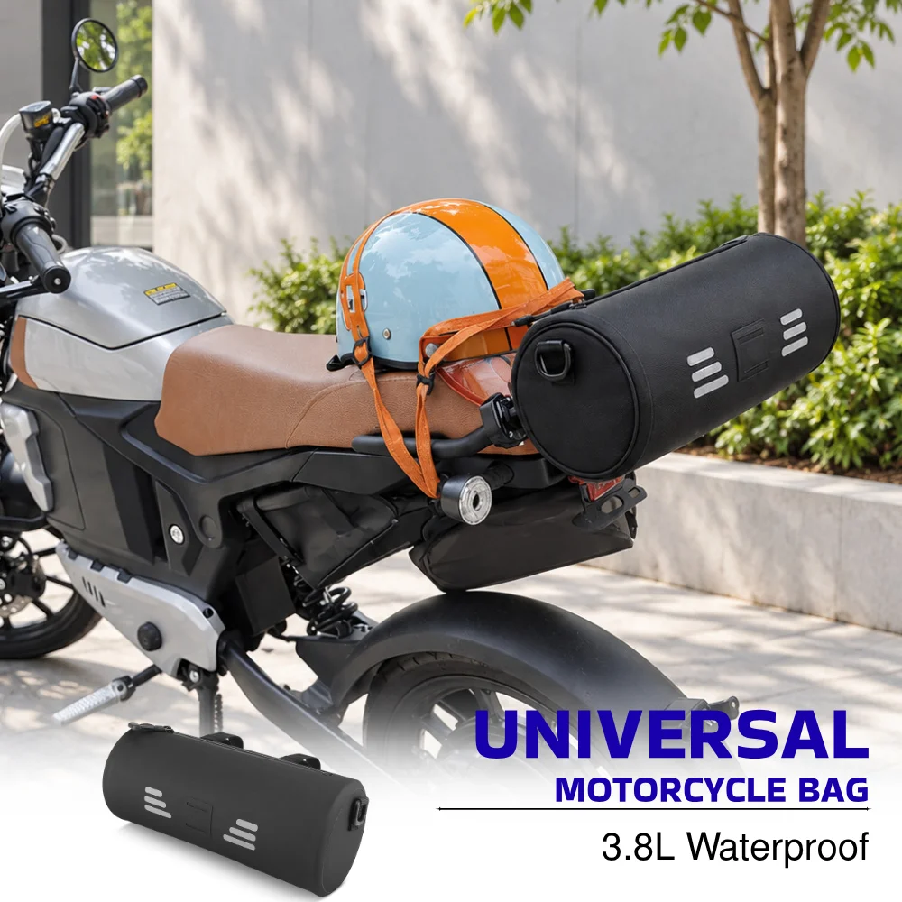 3.8L Universal Motorcycle Tool Bag TPU Waterproof Front Fork Handlebar Saddlebag Roll Tail Storage Bag For Honda For BMW