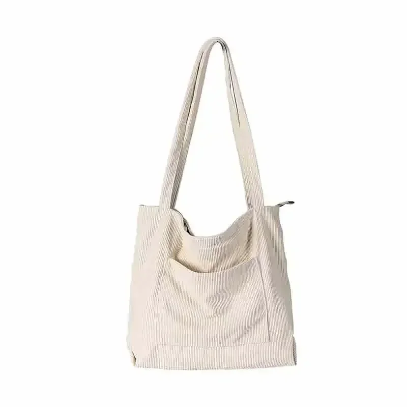 DA-06 Bolsa tote feminina de veludo cotelê, bolsa de ombro grande hobo casual bolsa de trabalho de compras de grande capacidade