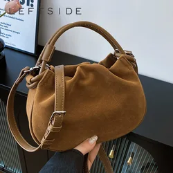 LEFTSIDE Small PU Leather Hobo Bags Lady Crossbody Shoulder Bag for Women 2024 Winter New Vintage Leopard Handbags and Purses