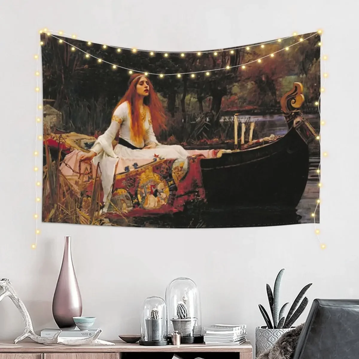 THE LADY OF SHALLOT - WATERHOUSE Tapestry Decorations For Your Bedroom Japanese Room Decor Tapestry