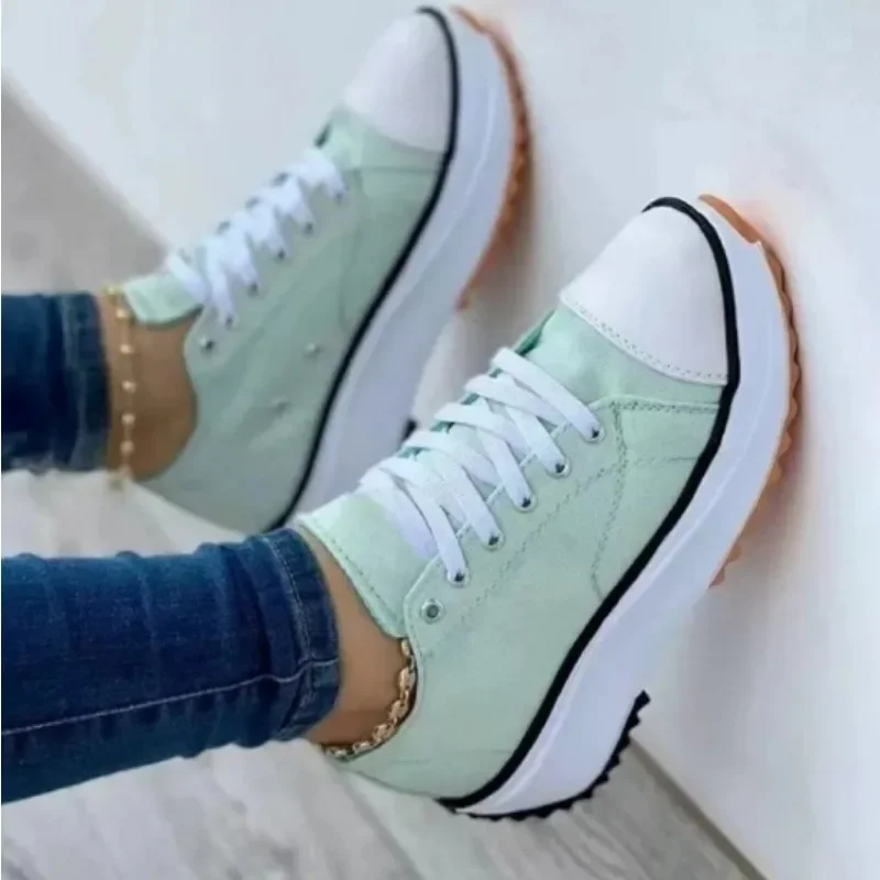 2024 Nieuwe Mode Zomer Vrouwen Casual Schoenen Plus Size Sneakers Voor Vrouwen Platform Sportschoenen Dames Veters Tennisschoenen Maat 43