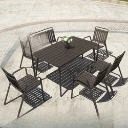 Outdoor table and chair courtyard wrought iron three-piece leisure waterproof set combination garden open-air terrace outdoor