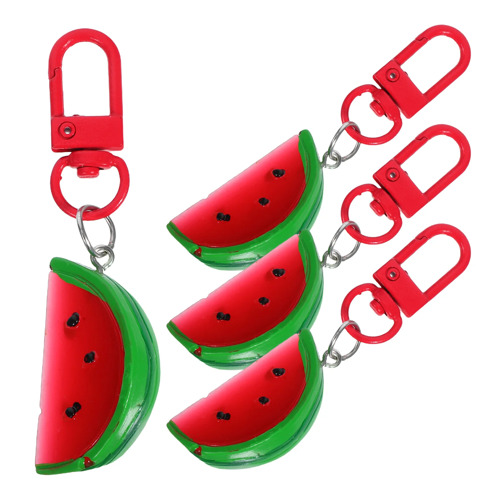 

4 Pcs Fruit Keychain Bag Charms Pendant Backpack Decorative Pendants Fashionable Alloy Artificial Model Drink Resin
