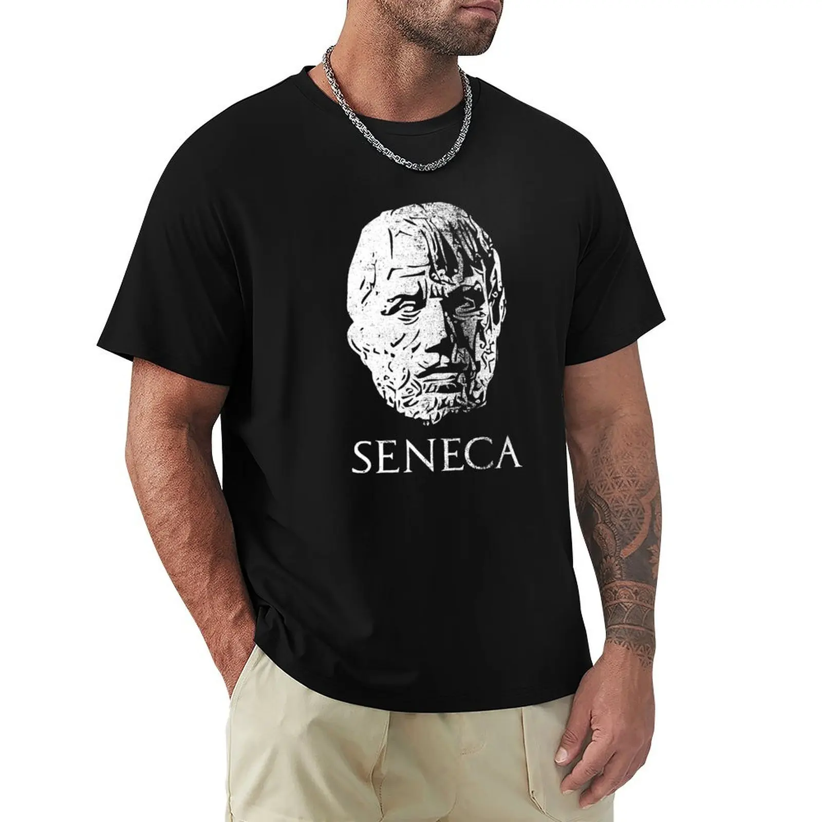 Stoicism Seneca The Younger T-Shirt cotton t shirts man 100% T-Shirt