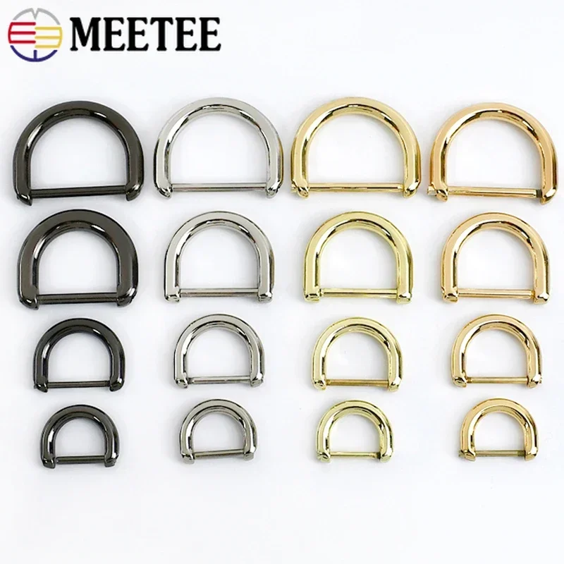 10Pcs Detachable Metal D Ring Buckles for Bag Strap Webbing Chain Clasp Luggage Belt Connector Hanger DIY Hardware Accessories