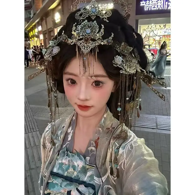 

Vintage Antique Bronze-Finished Traditional-Style Hair Accessories Hanfu Accessories Chinese-Style Hairpins Wedding Party Props