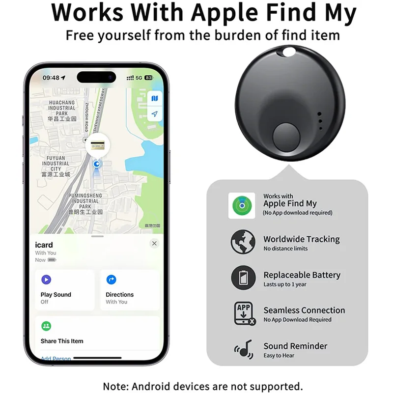 

N-TAG трекер с защитой от потери для Apple Airtag, замена через Find My Bluetooth-трекер для багажа IOS MFi Key Finder