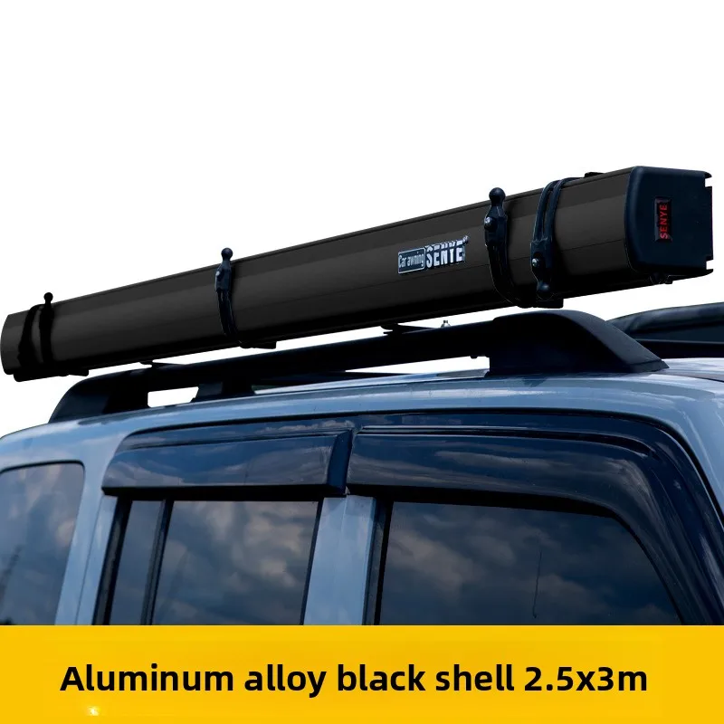 New 2 Person Aluminum Alloy Hard-Shell Summer Car Awning Oxford Side-Mount Tent Sunshade 5000mm Waterproof Lightweight