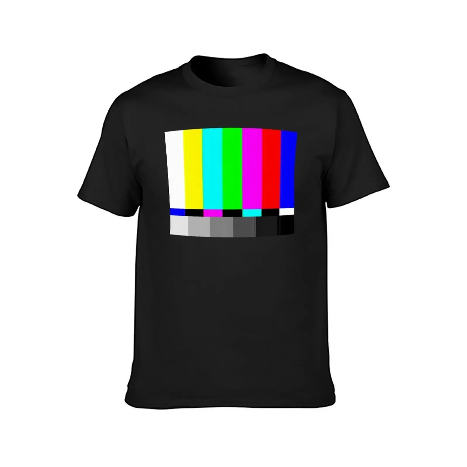 VHS Glitch - TV Test Pattern T-Shirt plus size tops vintage customizeds mens vintage t shirts