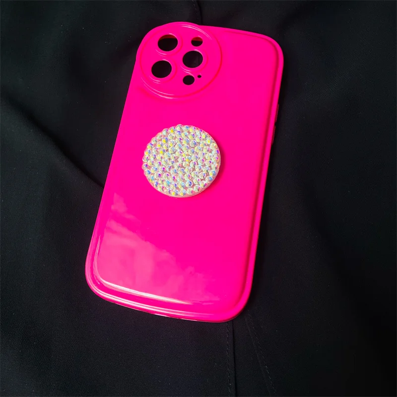 Divertente sorriso stelle strass espandere supporto per impugnatura accessori per cellulare adesivo staffa da scrivania universale