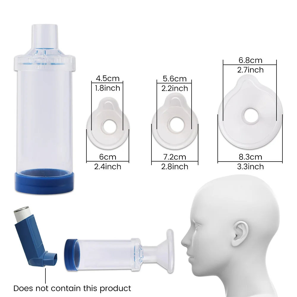 Automizer Asthma Spacer Inhaler Spacer Mist Storage Compressor Aerosol Cabin Nebulizer Tank with Mask Cup for Adult Child Baby