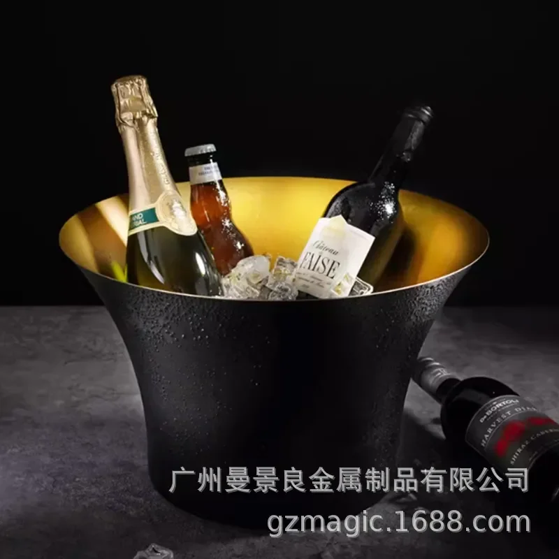 Large Capacity Stainless Steel Champagne Bucket Ice Cooler Bin for Beer Wine Beverage Party Picnic Outdoor Cold Storage Use