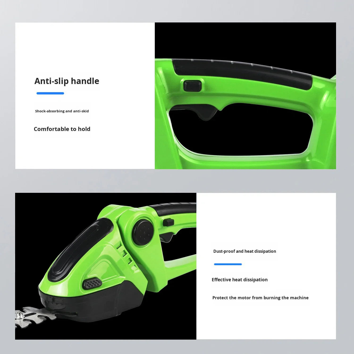 Custom China Electric Hedge Trimmer Rechargeable Grass Trimmer Cordless Handheld Mini Garden Tool Pruning Machine 22cm Blade