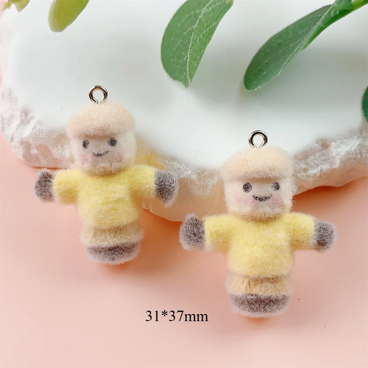 20Pcs 3D Cartoon Kawaii Scarecrow Resin Charms Plush Pendant  For Kids Phone Keychain Diy Decoration 2025 New Year Bag Pendants