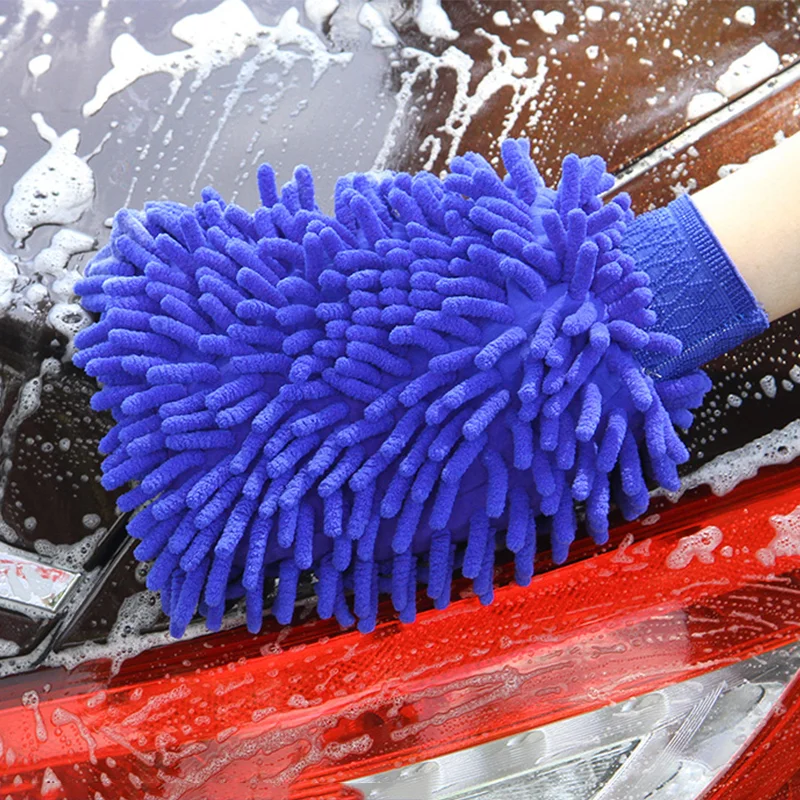 Microfiber Car Wash Glove Washable Chenille Gloves Thick Car Care Cleaning Gloves Detailing Brush Towel Car Wash Cleaning Tools