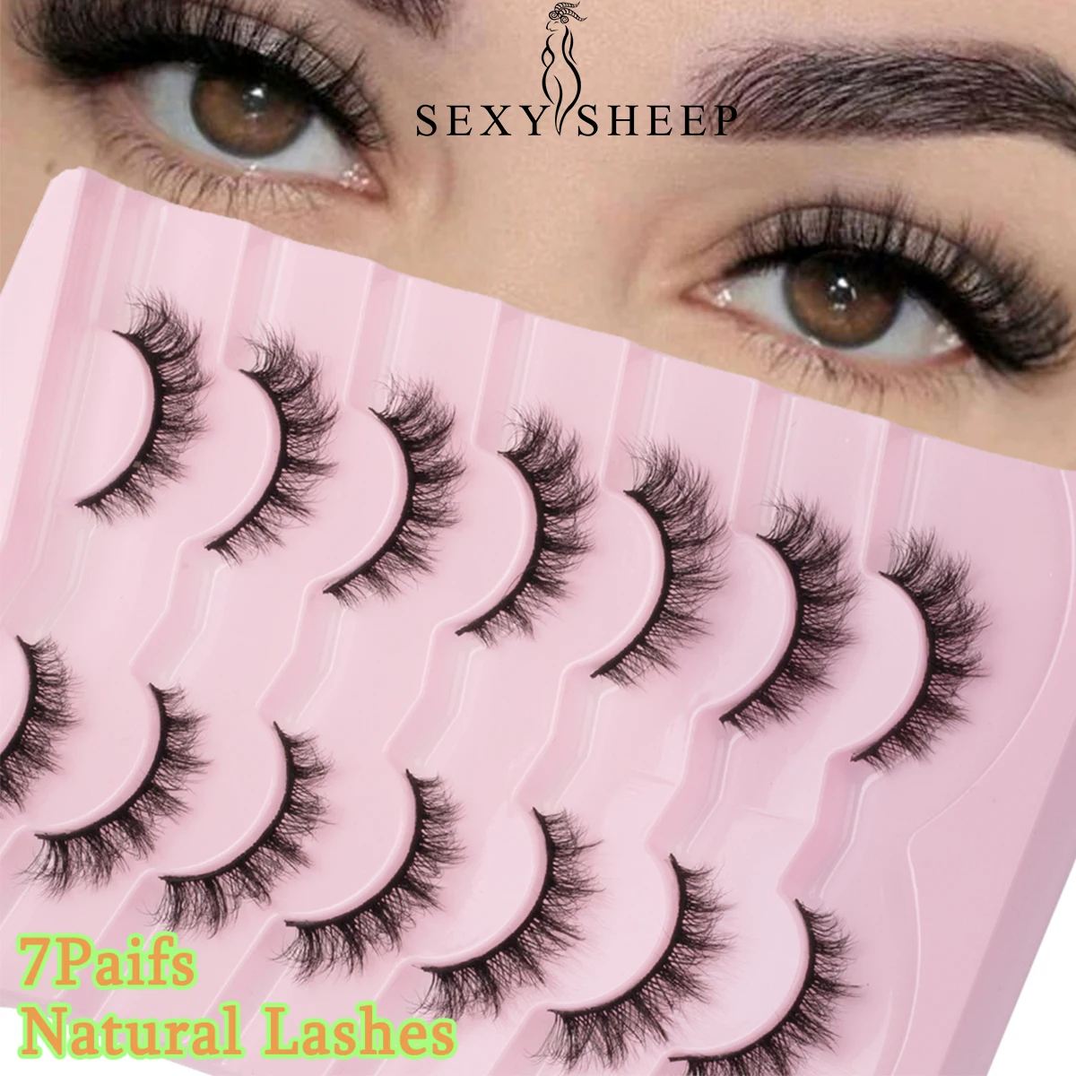 SEXYSHEEP Cat Eye nepwimpers Natuurlijke look Lange Manga-wimpers, cospaly Pluizige 3D-wimperaccessoires Faux nertsenwimpers