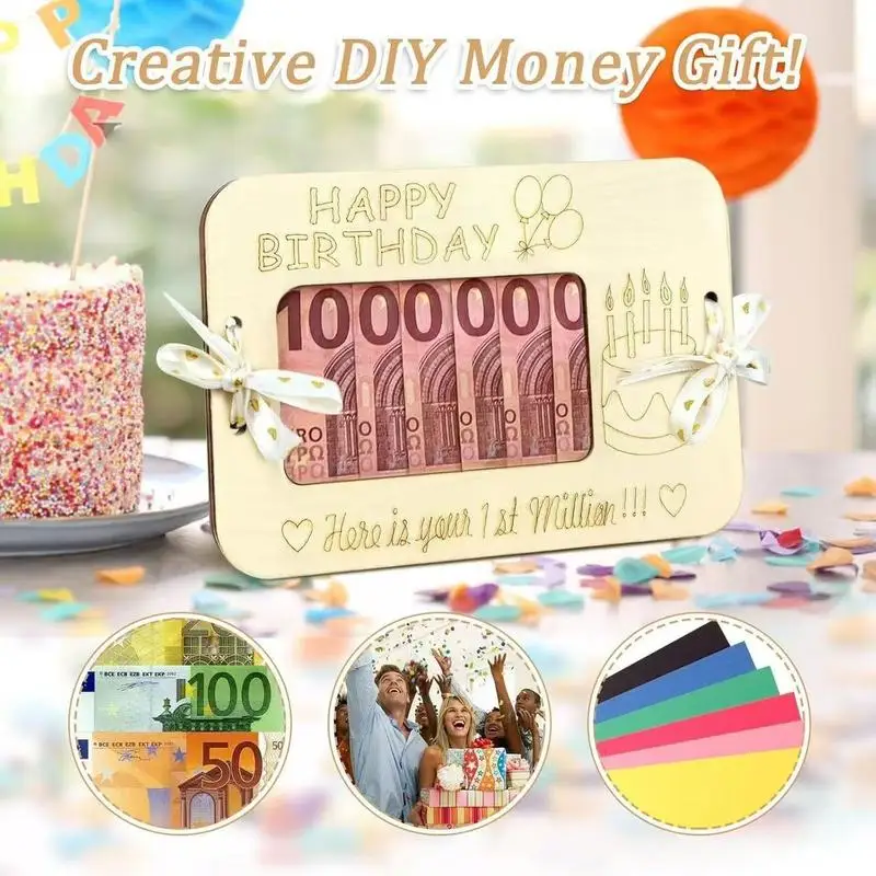 Photo Frames Wallets Creative Cash Gifts Birthdays Wedding Parties Valentine'S Day Decorations Wooden Crafts