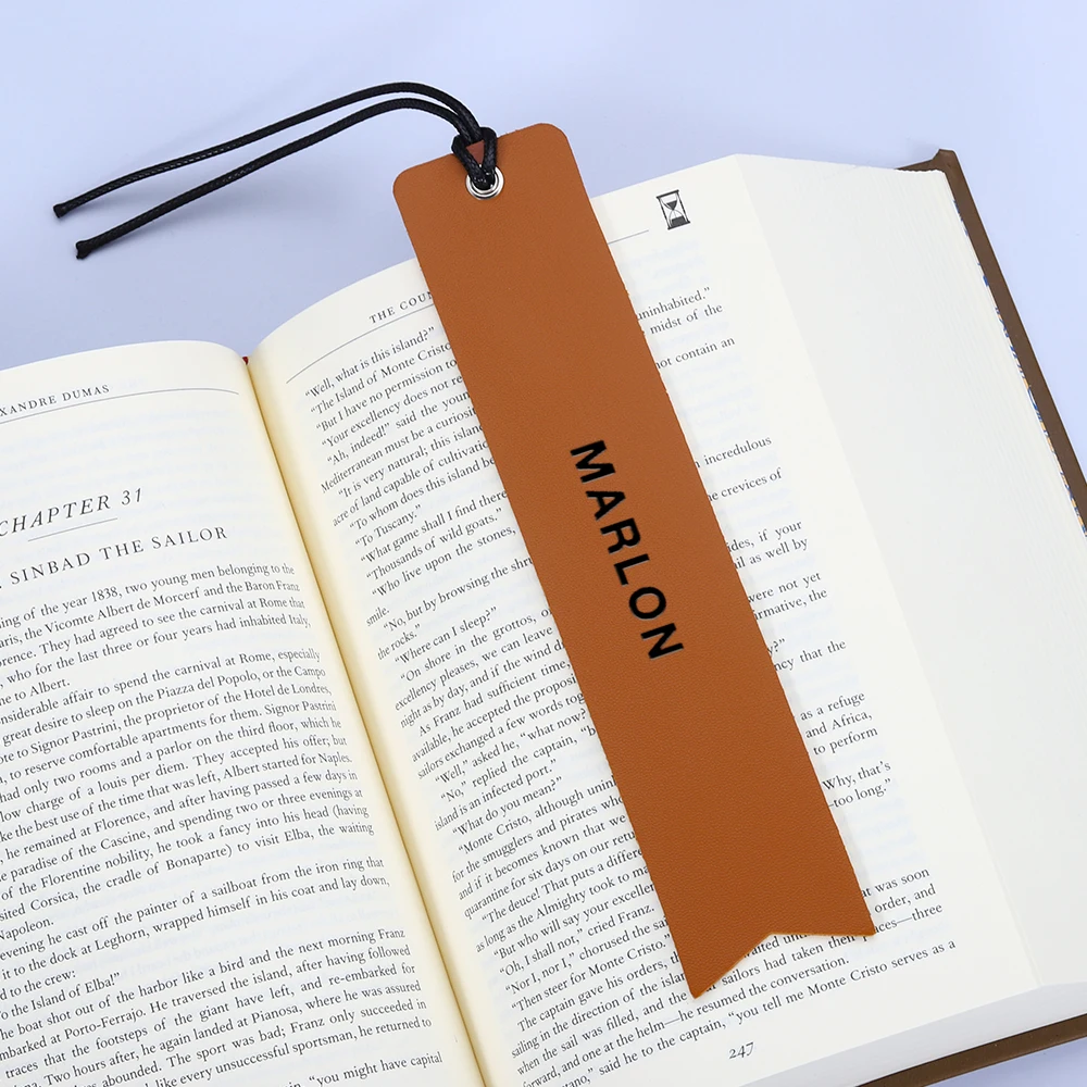 

Personalized Leather Bookmark 3rd Anniversary Gift for Women Men Custom Name Bookmarks for Book Lover Reader Leather Accessory