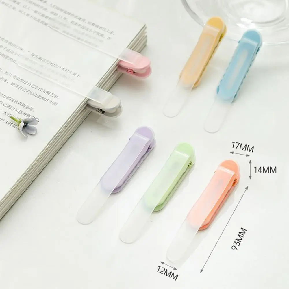 Transparent Automatic Bookmark Clip Reusable Soft Touch Reading Marker Flexible Clip Portable Page Following Bookmark Office Use