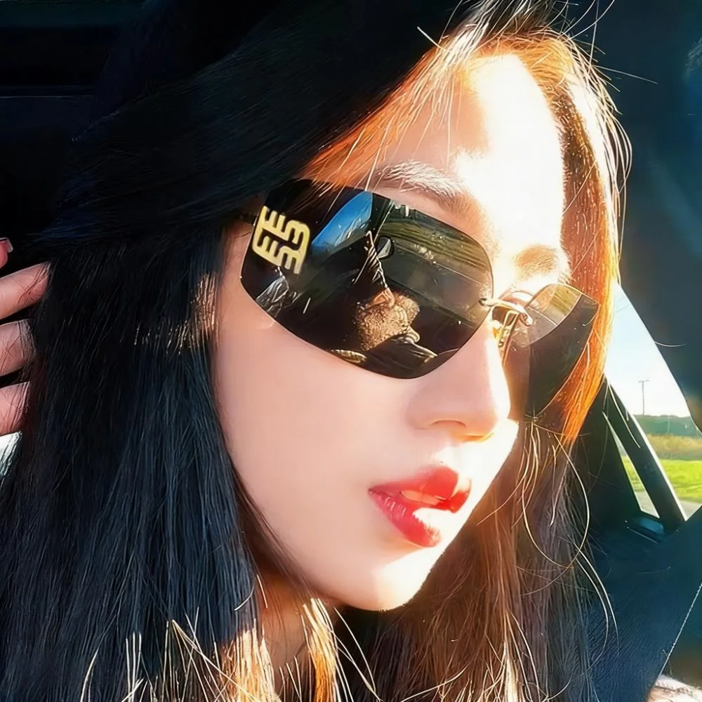 

Винтажный безрамный дизайн, роскошные металлические женские солнцезащитные очки с защитой от солнца, высококачественное украшение, солнцезащитные очки для походов на открытом воздухе