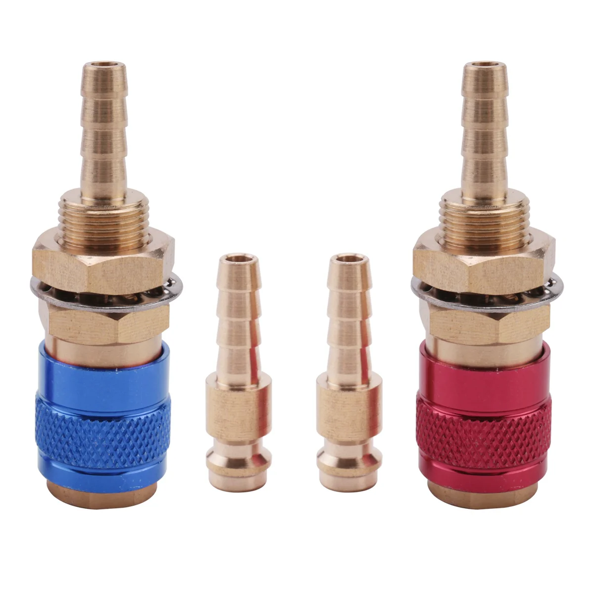 2Pcs 6mm Water Cooled Air Cooled Gas Water Adapter Quick Connector Fitting for MIG TIG Welding Torch Plug, Blue+Red