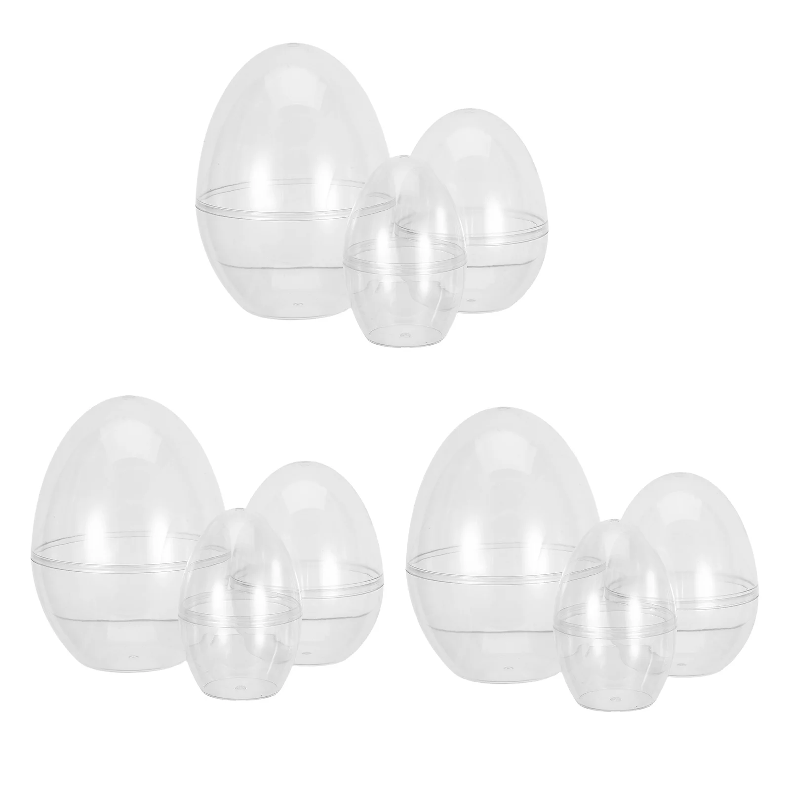 

9Pcs Clear Plastic Flat Bottom Easter Egg Holder Reusable Fillable Candy Boxes Party Supplies Holiday Treat Containers