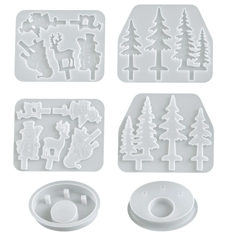 Figurines Moulds Christmas Theme Silicone Texture for Decorations Crafting and Holiday Party Supplies