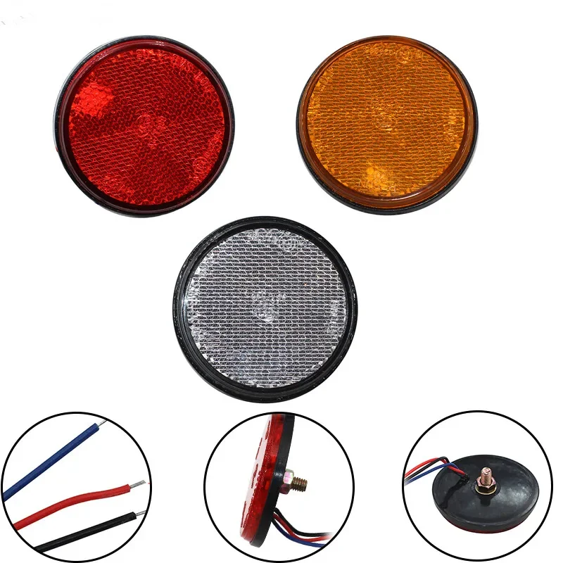 Motorcycle Brake 24 SMD Car Round Tail Lights Turn Signal Light Lamp ATV LED Reflectors Truck Side Warning Tailight Bulbs