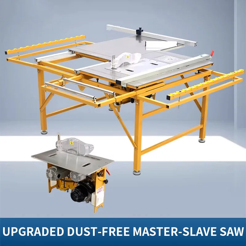 Multi-Function Woodworking Saw Table Dust-Free Saw / Master-Slave Saw Precision Guide Rails Folding Electric Panel S(Customized)