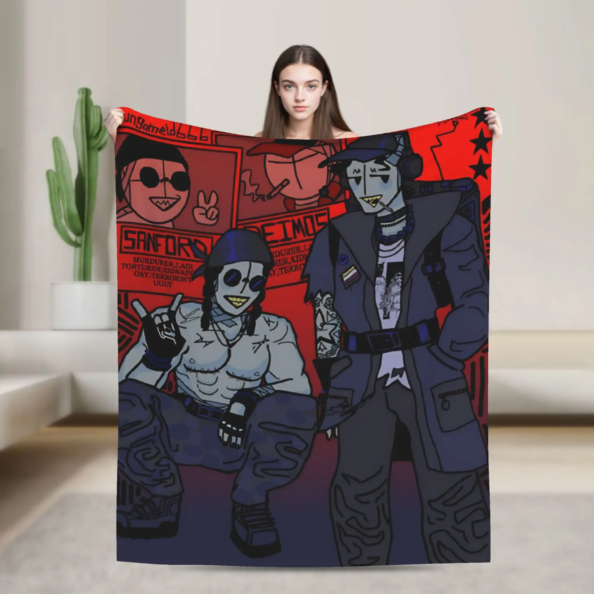 Madness Combat Sketch Action Merch Blanket Lightweight Thin Flannel  Throw Blankets Comfortable Plush Thin Quilt