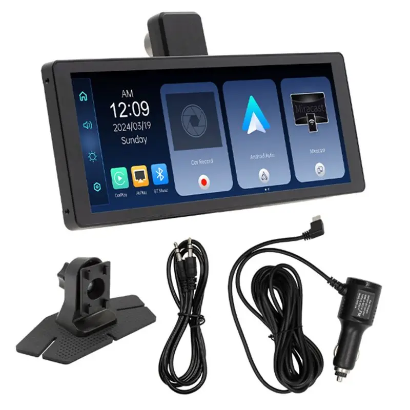 

Firmly Car 10.26 Inch Bluetooth Portable Screen GPS Navigation Display Wireless Carplay MP5 Player Driving Recorder Supprot 4K