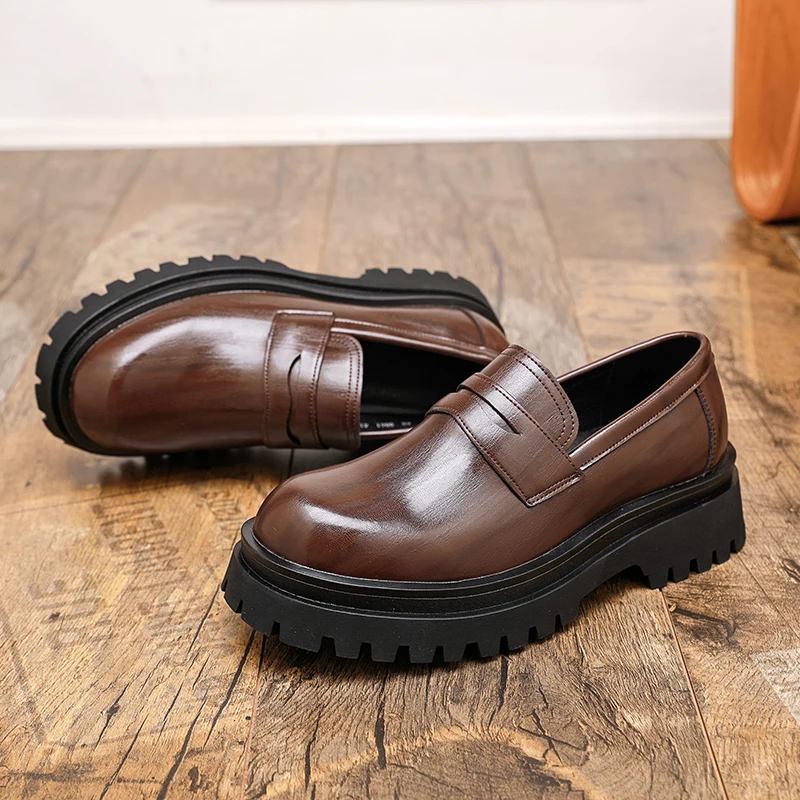 

Men's classic thick soled shoes Luxury designer minimalist style Office or leisure business 38-46 Fashion daily versatile